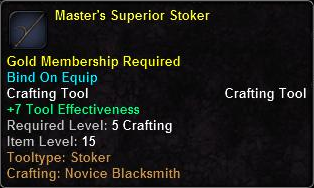 In-game tooltip for Master's Superior Stoker