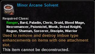 In-game tooltip for Minor Arcane Solvent