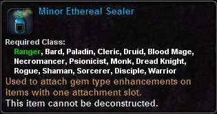 In-game tooltip for Minor Ethereal Sealer