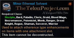 In-game tooltip for Minor Ethereal Solvent