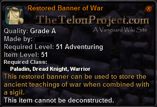 In-game tooltip for Restored Banner of War
