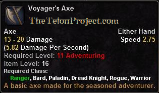 In-game tooltip for Voyager's Axe