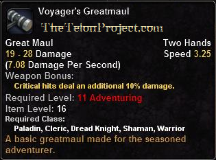 In-game tooltip for Voyager's Greatmaul