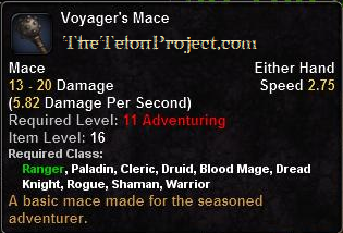 In-game tooltip for Voyager's Mace