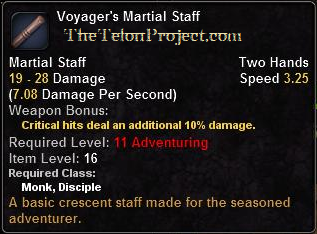 In-game tooltip for Voyager's Martial Staff