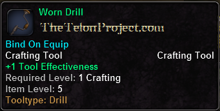 In-game tooltip for Worn Drill