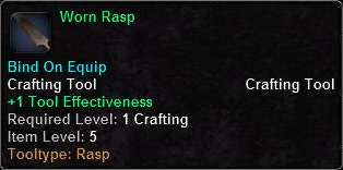 In-game tooltip for Worn Rasp