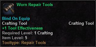 In-game tooltip for Worn Repair Tools