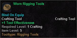 In-game tooltip for Worn Rigging Tools