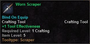 In-game tooltip for Worn Scraper