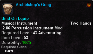 In-game tooltip for Archbishops Gong