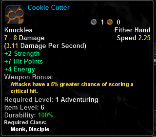 In-game tooltip for Cookie Cutter