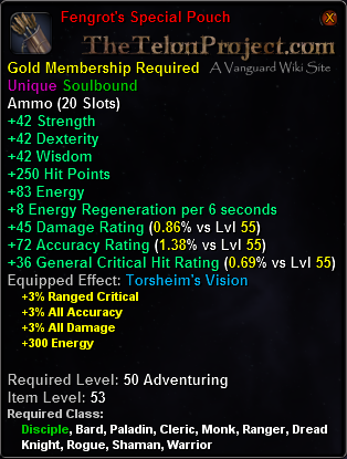 In-game tooltip for Fengrot's Special Pouch