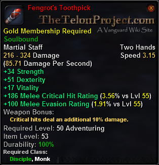 In-game tooltip for Fengrot's Toothpick
