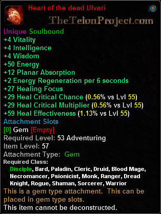 In-game tooltip for Heart of the dead Ulvari