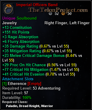 In-game tooltip for Imperial Officers Band