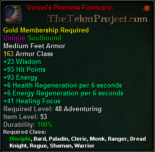 In-game tooltip for Vercel's Peerless Footware