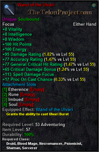 In-game tooltip for Wand of the Ulvari