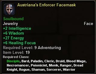 In-game tooltip for Austrianas Enforcer Facemask