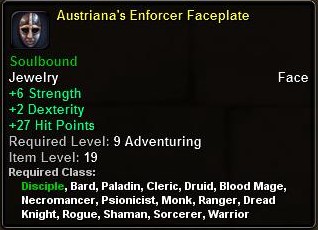 In-game tooltip for Austrianas Enforcer Faceplate