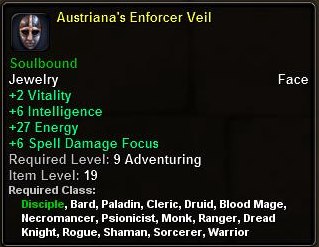 In-game tooltip for Austrianas Enforcer Veil