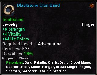 In-game tooltip for Blackstone Clan Band