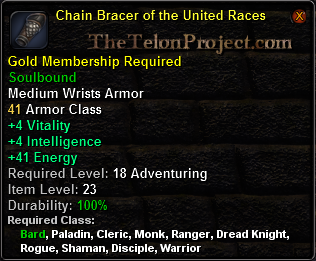 In-game tooltip for Chain Bracer of the United Races