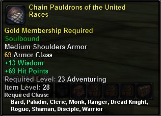 In-game tooltip for Chain Pauldrons Of The Urt