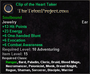 In-game tooltip for Clip of the Heart Taker