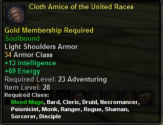 In-game tooltip for Cloth Amice Of The Urt