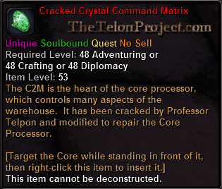 In-game tooltip for Cracked Crystal Command Matrix