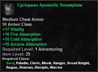 In-game tooltip for Cyclopean Apostoilic Breastplate