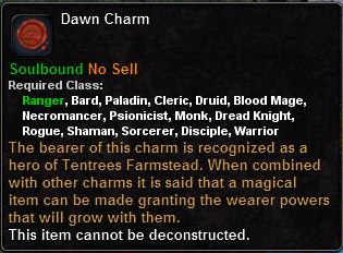 In-game tooltip for Dawn Charm