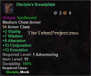 In-game tooltip for Disciple's Breastplate