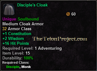 In-game tooltip for Disciple's Cloak