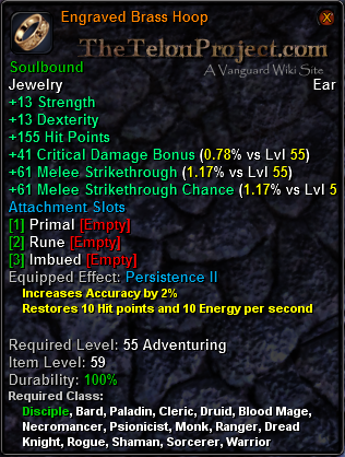 In-game tooltip for Engraved Brass Hoop