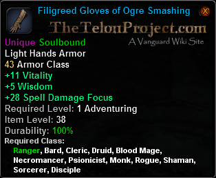 In-game tooltip for Filigreed Gauntlets of Ogre Smashing