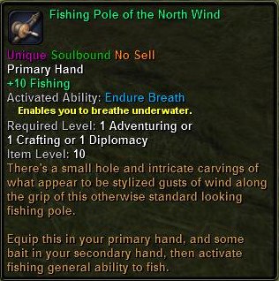 In-game tooltip for Fishing Pole of the North Wind