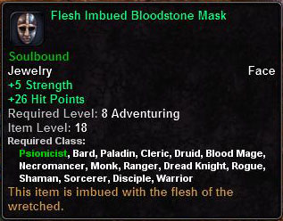 In-game tooltip for Flesh Imbued Bloodstone Mask