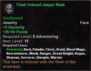 In-game tooltip for Flesh Imbued Jasper Mask