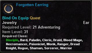 In-game tooltip for Forgotton Earring