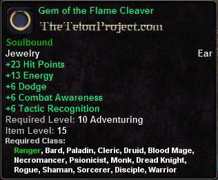 In-game tooltip for Gem of the Flame Cleaver