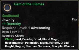 In-game tooltip for Gem of the Flames