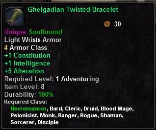 In-game tooltip for Ghelgadian Twisted Bracelet
