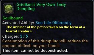 In-game tooltip for Grielken's Very Own Tastey Dumpling