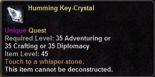 In-game tooltip for Humming Key Crystal