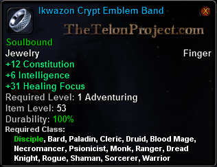 In-game tooltip for Ikwazon Crypt Emblem Band