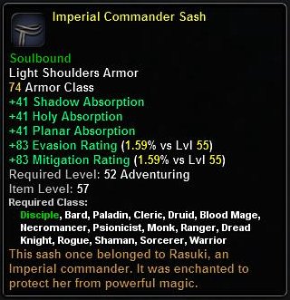 In-game tooltip for Imperial Commander Sash