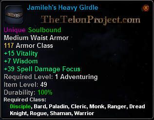 In-game tooltip for Jamileh's Heavy Girdle