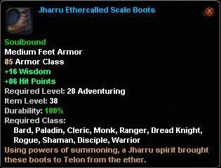 In-game tooltip for Jharuu Ethercalled Scale Boots